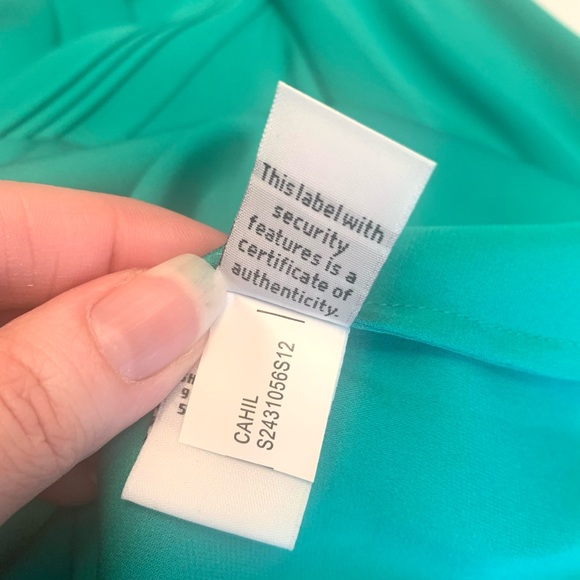 NWOT Diane Von Furstenberg Cahil Silk Blouse in Green - Picture 11 of 15